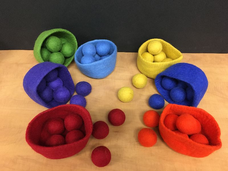 Coloured Felt Bowls and Balls